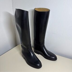 Vintage Aigle-G Black Rubber Riding Boots Size 37 EU Made In France /US Size 7 M